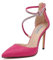 QUEEN HELENA Décolleté Scarpe Eleganti con Tacco a Spillo Cinturino con Strass Donna K3280 (Fucsia, Sistema Taglie Calzature EU, Adulto, Donna, Numero, Media, 38)