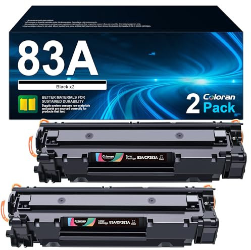 Coloran 83A CF283A 2er-Pack Kompatibel für HP 83A CF283A Toner für HP Laserjet Pro MFP M125nw Toner M125a M127fw M126nw M127fn M128fn M128fw M201dw M201n M225dn M225dw M226dn M226dw (2 Schwarz)