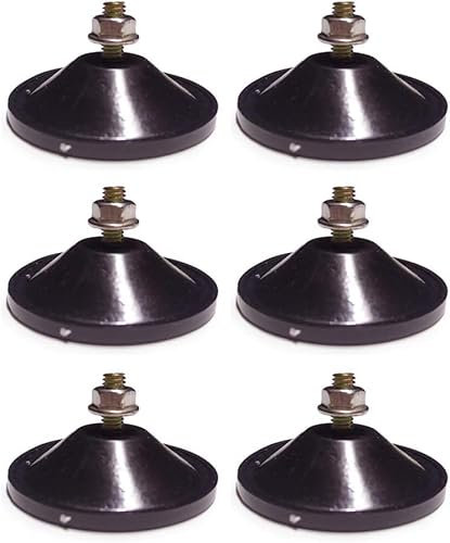 Generisch M6 - D 5,5 cm Starke verdickte Kante PVC M6 Saugnapf Haken aus,Mit Kontermutter,Für eine verbesserte Absaugung,6 Stück, empfehlen (schwarz)