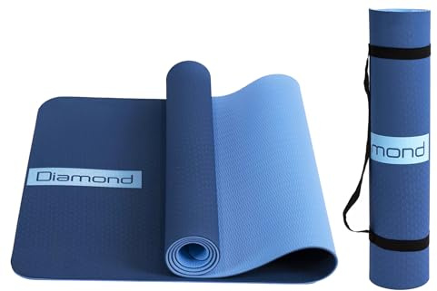 Yogamatte - Fitnessmatte zweifarbig aus TPE | rutschfest, umweltfreundlich [183 x 61 cm, Dicke 0,6 cm] Gymnastikmatte, Yogamatte, Fitnessmatte, Trainingsmatte, Pilatesmatte mit Tragegurt