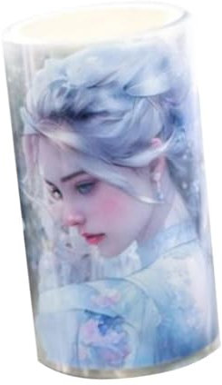 Amagogo Washi-Klebeband mit Blumenmuster für Mädchen, Tagesplaner, kreativ, 7 x 200 cm, verträumtes Blumendesign, Dekor, Masking Tape, Mädchen, Blume, Weiß