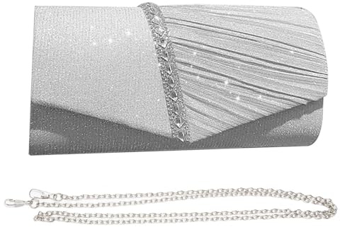 KBRPEY Damen Clutch Elegant Glitzer Abendtasche mit Kette Brauttasche Umschlag Taschen aus Strass Umhängetaschen für Hochzeit Party Freizeittermin Hochzeit Party Bankett Urlaub