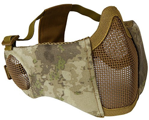 ANSNOW Taktische Halbgesichtsmaske Aus Netzgewebe Mit Ohrenschutz Airsoft-Unterschutz Für Cs Paintball Bbs Shooting/At