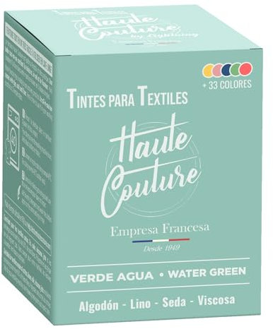 HAUTE COUTURE - Tinte para Ropa y Textil Verde - 350g - Verde Agua - Tinte Textil Todo en uno - Listo Para Teñir Ropa y Tejidos