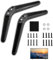 MEETTIKEY Pieds de Socle TV, Support de Table TV Universel, avec Patins antidérapants, avec Accessoires à vis, Adapté la Plupart des Supports TV, (Noir)