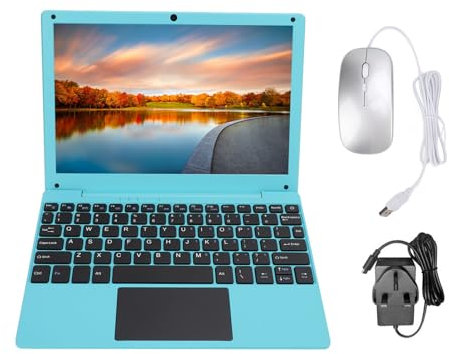 10.1Inch Laptop for Android12.0, Quad Core 64 Bit Processor, for Study, Work and Entertainment, Type C Charging, Ultra Slim Design, 5000mAh Battery, with Charger and Mouse (UK
