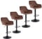ralex-chair Barhocker 4er Set, Höhenverstellbare Drehbare Barhocker aus Samtstoff, Frühstücks-Esshocker mit Rückenlehne und Armlehne für Bar, Theke und Küche, Braun
