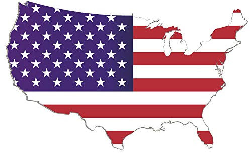 Wandtattoo USA Flagge Old, Modern 6 Größen Aufkleber Sticker Deko Amerika Folie (Modern, 80cm Länge 48cm Höhe)