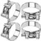 Moto Collier de Serrage Tuyau d'échappement 4Pcs Colliers de Manchon Echappement en Acier Inoxydable pour Famille Turbines Tuyaux de Drainage Raccord Bateaux Camions de Construction (52-55mm)