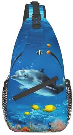 Sling Bag Meerestier Delphin Crossbody Bodybag Diebstahlsichere Sling Rucksack Wasserfeste Slingbag Für Radfahren Wandern Outdoor Sportarten