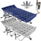 Newfulam Campingbett Feldbett Klappbar mit Matratze, XL 362KG Belastbar Faltbar Gästebett Feldbett Tragbares Klappbett für Camping, Outdoor, Büro, Garten, Home Nap, mit Matratze (2, Grau+Blau)