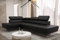Ecksofa Emporio MINI 300x180 cm aus Echtleder – modernes Ledersofa mit verstellbaren Kopfstützen, silbernen Füßen – Eckcouch Links oder rechts wählbar – Premium Design Sofa (Schwarz, Links)