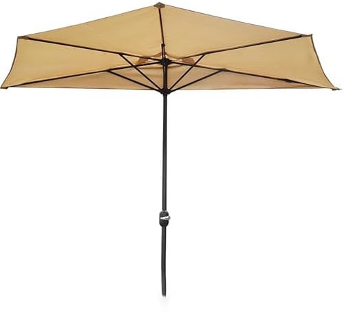 YAVYAV 300 Cm X 235 Cm Halbrunder Terrassenschirm Mit Kurbel, Für Balkon, Garten, Deck, Kleine Plätze(Dark green)