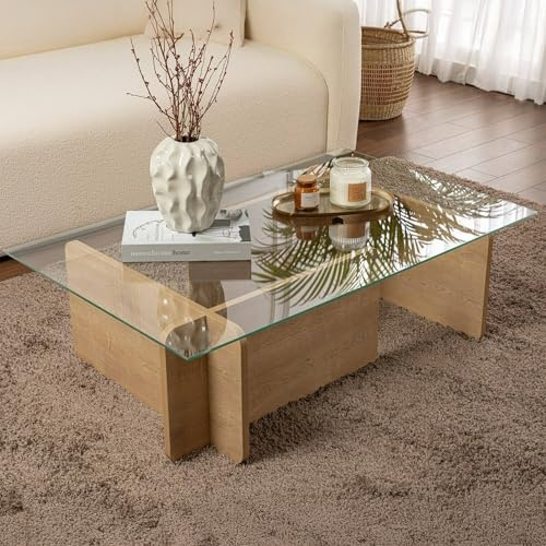 Dmora Couchtisch Itri 105x65x30h cm Braun, mit Zeitungsablage