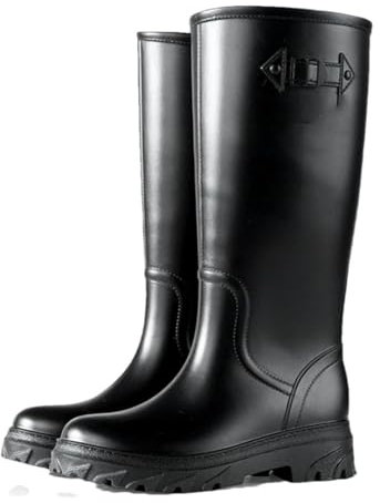 Stivali da pioggia da donna, in gomma, impermeabili, per lavori in giardino, colore nero, taglia 37, Nero , 37