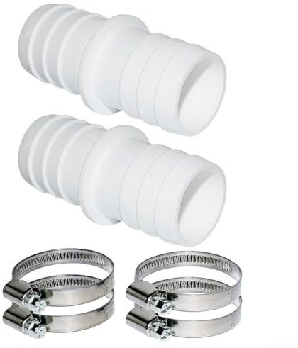 Poolschlauchverbinder mit 38 mm Edelstahl-Schlauchschellen, Adapter für Gartenschlauch, Poolsauger und Tauchpumpen (2+4)