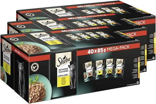 SHEBA® Portionsbeutel Multipack Geflügel in Gelee 3 x 40 x 85g