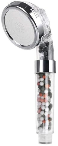 Handbrause, Handbrausekopf mit 3 Funktionen, höhenverstellbar, blau und silberfarben(Silver)