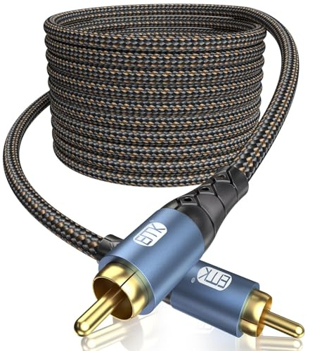 EMK RCA Cable Subwoofer Cable Digital Coaxial RCA to RCA Cable (5 meter) | Male to Male SUBWOOFER Braid Aluminum alloy shell Phono to RCA Cable for TV, Speaker, Audio receiver, Soundbar