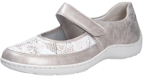 Waldläufer Halbschuh Ortho Tritt Henni 496H33-329-503, Glattleder mit Stretch, Grau-Stein, Weite H Grau