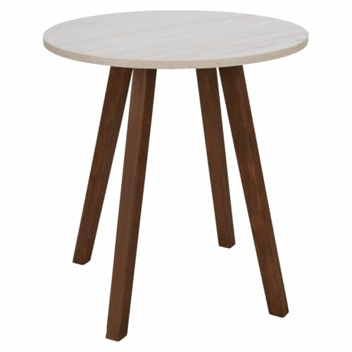 HowHomely Beistelltisch Kaffeetisch Couchtisch rund Marmoroptik 35 x 35 x 38 cm Sofatisch Kleiner Tisch mit Holzfuß Skandi Design Wohnzimmertisch Nachttisch modern