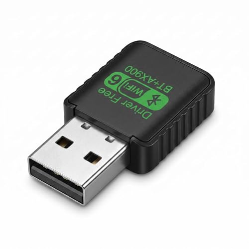 Adaptador WiFi USB WiFi 6 AX900 Bluetooth 5 4 Doble Banda Negro | Hasta 600 Mbit s en 5 GHz y 286 Mbit s en 2,4 GHz para Windows 7 10 11 Linux y UOS según la configuración