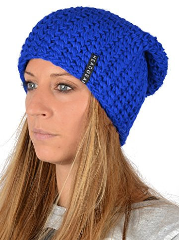 unbekannt Damenmütze : Damen Oversize Häkel Beanie Farbe: royal-blau