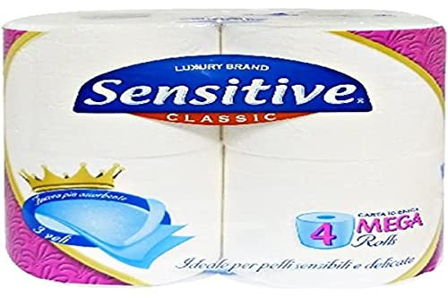 SENSITIVE Papier Toilette, Blanc, Aucun.