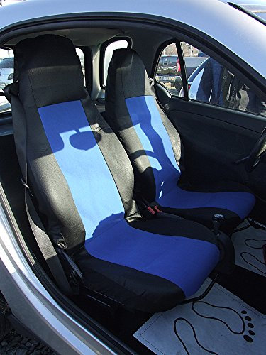 A1 2 MAß SITZBEZÜGE SCHONBEZÜGE VORDERSITZ SCHONBEZUG SCHWARZ BLAU EINTEILIG TOP QUALITÄT MIT ÖFFNUNGEN FÜR AIRBAG WASCHBAR