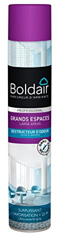 BOLDAIR - Grands espaces - Destructeur odeur - Pulvérisation sèche - parfum concentré - Vaporisation surpuissante - espaces > 25m2 - 750 ml - Fabrication française