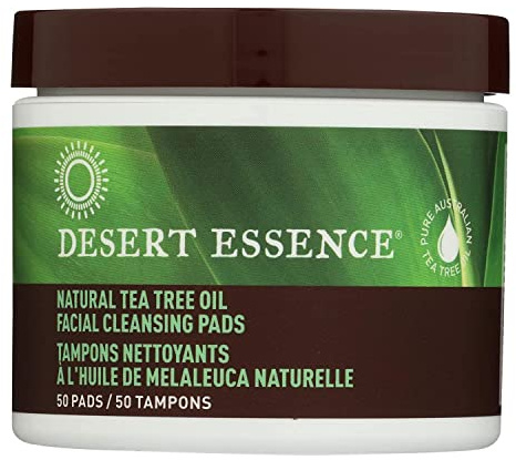 Pack of 1 x Desert Essence Natural Tea Tree Oil Facial Cleansing Pads - Original - 50 Pads