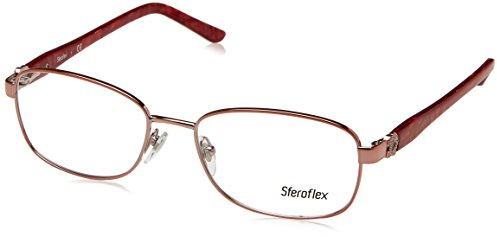 Sferoflex Womens SF2570 Rectangular Prescription Eyewear Frames, Shiny Pink/Demo Lens, 52 mm