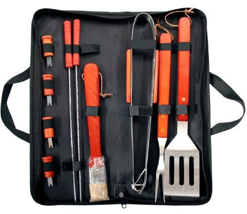 11 Piece BBQ Cooking Tool Set with Carry Bag Stainless Steel Utensils