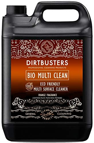 Dirtbusters Bio Multi Surface Cleaner, Eco Friendly Highly Concentrated All Purpose Cleaner To Clean Surfaces, Floors, Walls, Kitchen & Bathroom, Orange (5L)