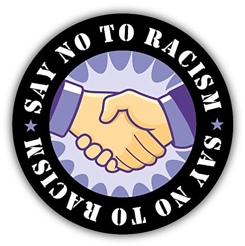 Handshake Say No To Racism Slogan Hochwertigen Auto-Autoaufkleber 12 x 12 cm