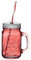 KitchenCraft Home Made Coloured Glass Drinks Jar with Screw Lids and Reusable Plastic Straws 450ml