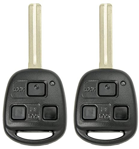 2 New Uncut Keyless 3 Button Remote Head Key Fobs for Select Lexus