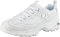Skechers D'Lites - Fresh Start, Scarpe Donna, White Leather Mesh Silver Trim L, 37.5 EU