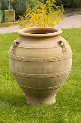 Anfora terracotta mediterranea, resistente al gelo, realizzata a mano. Decorazione per giardino, 35 – 100 cm