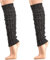 krautwear® Damen Mädchen 2 Paar Beinwärmer Stulpen Legwarmers Grobstrickstulpen mit Alpakawolle Alpaka Flauschig ca. 40cm 80er Schwarz Weiß Grau Beige (2x Anthrazit)