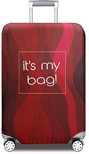 YEKEYI Reise Suitcase Protector Reißverschluss Koffer Abdeckung Waschbar Drucken Gepäck Abdeckung 18-32 Zoll (Wine red, S)