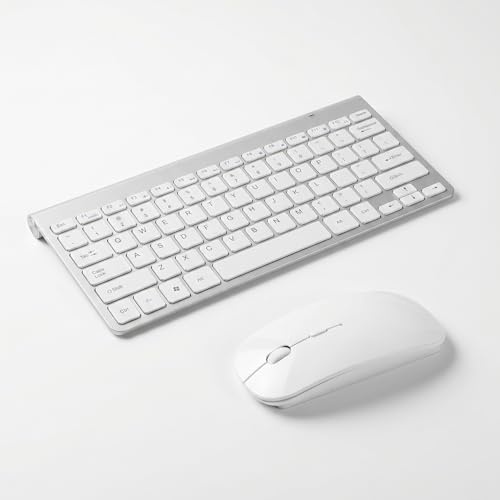 Wireless Keyboard e Mouse Kit,USB wireless da 2,4GHz,78 tasti,QWERTY,Ergonomia ultra-sottile Ergonomia Tariffa e mouse silenziosa,per computer/PC/laptop/TV, per 8/7/XP,per iOS/per