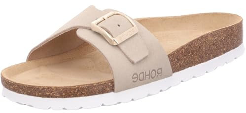 Rohde Damenschuhe Pantoletten Beige Freizeit, Schuhgröße:36 EU