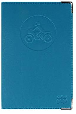COL Porte Papier Moto Bleu pétrole adapté Nouveau Format permis de Conduire étui Carte Grise Assurance Fabrication Française