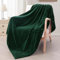 Exclusivo Mezcla Extra Large Fleece Throw Blanket, 127x178 CM Soft Jacquard Weave Waffle Pattern Throws for Sofa Settees, Forest Green