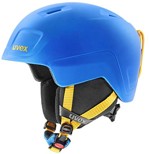 uvex heyya pro - Leichter Skihelm für Kinder - individuelle Größenanpassung - optimierte Belüftung - Blue-Yellow matt - 51-55 cm