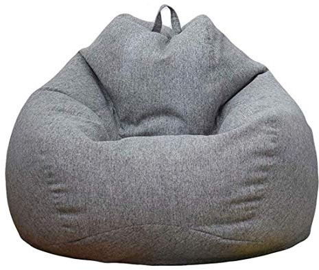 Stuffed Animal Storage Bean Bag Cover (No Filler) Extra Soft Beanbag Seat Chair Covers-Cotton Linen Memory Foam Beanbag Replacement Cover for Adults Children without Filling