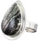 Pyrit Ring in Tropfenform poliert mit 925er Silber verstellbarer Ringschiene