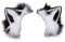 VIGVAN Kawaii Fuchs Katzen Ohren Haarband Haarnadel Katzen Cosplay (Schwarz Weiß Haarnadel)
