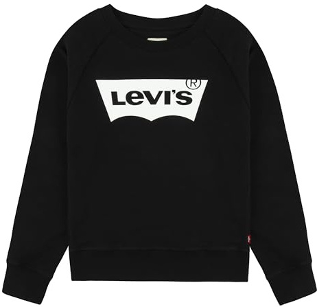 Levi's Kids Batwing Crewneck Sweatshirt Girls, Black, 2 Years